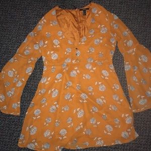 Forever 21 orange bell sleeve dress
